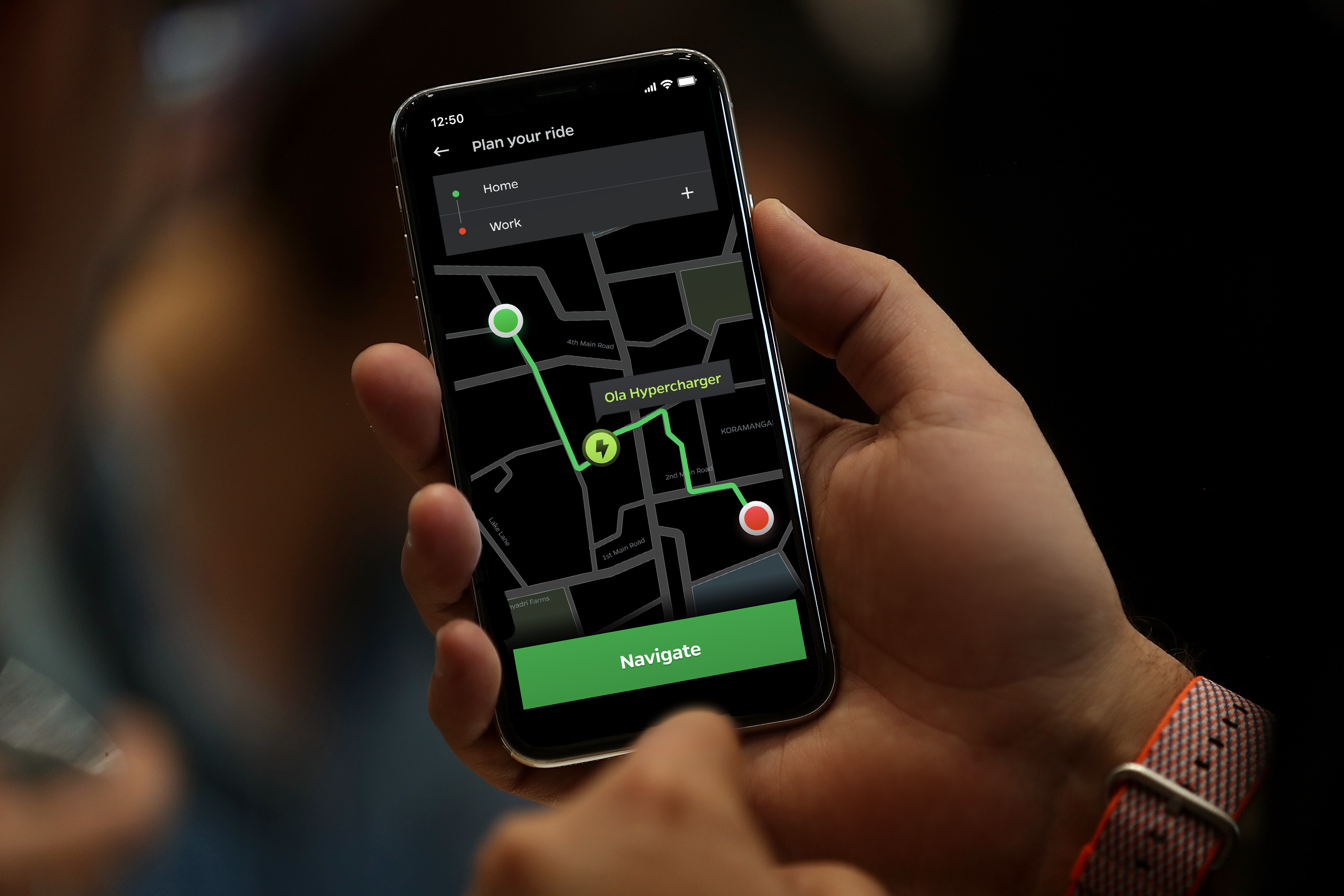 Ola Hypercharger Network: Navigation Suggestion to locate hypercharger